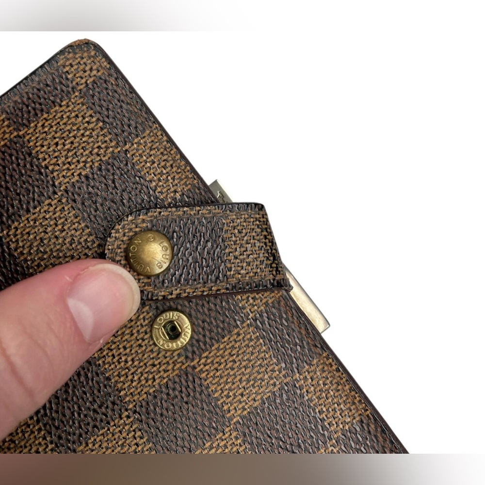 Louis Vuitton Damier Ebene Porte Tresor Kiss-Lock Bi-Fold Wallet - Picture 6 of 7